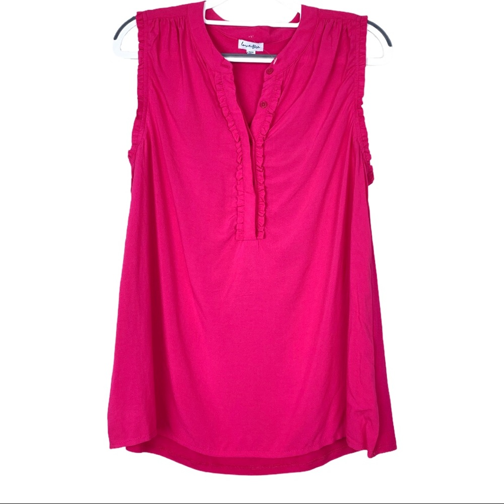 Love Fire Magenta Pink Ruffle Tank Top Size Medium
